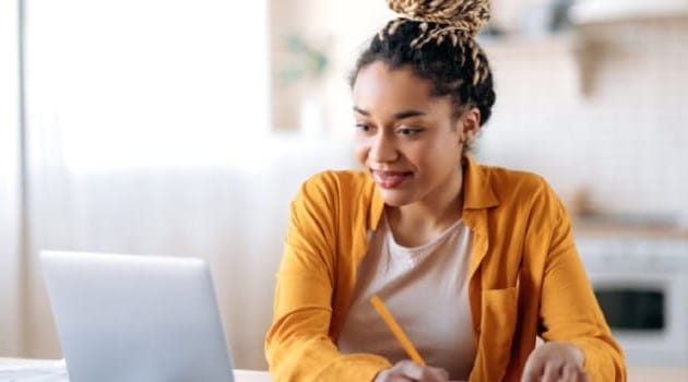 Young woman at laptop