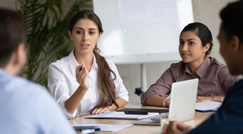 Young professionals in a team meeting