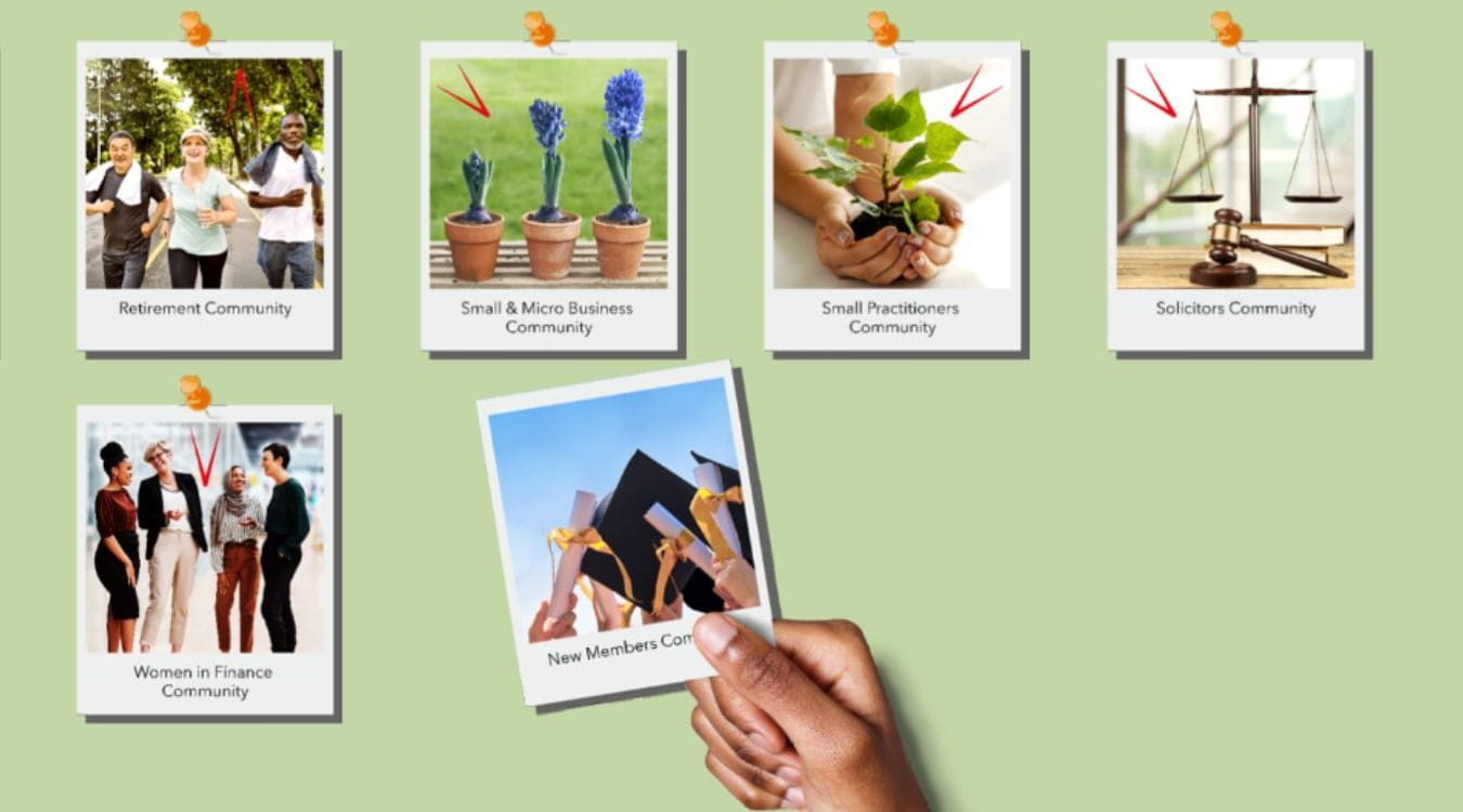 Polaroids on pinboard