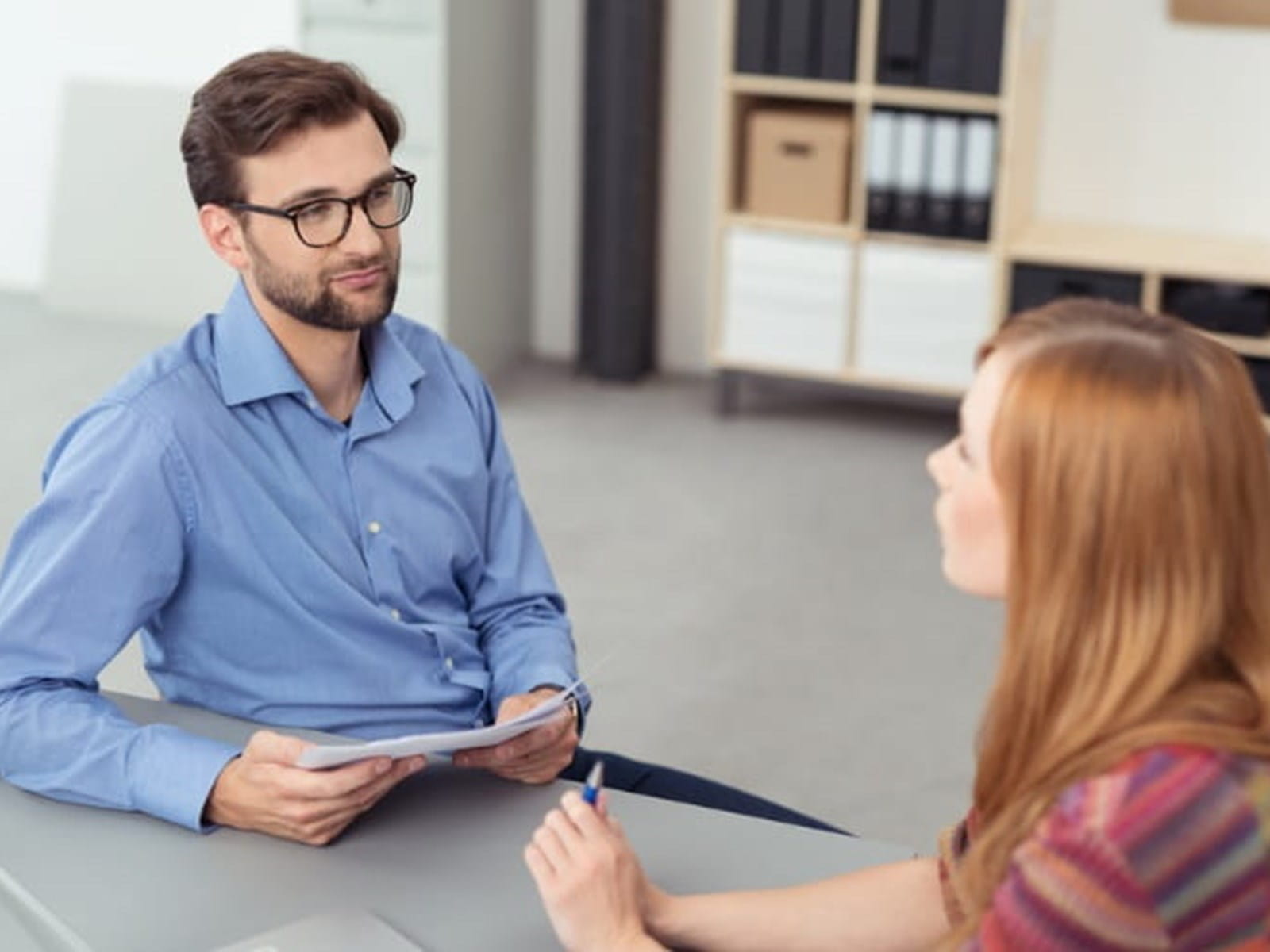 Man and woman sitting at a table
