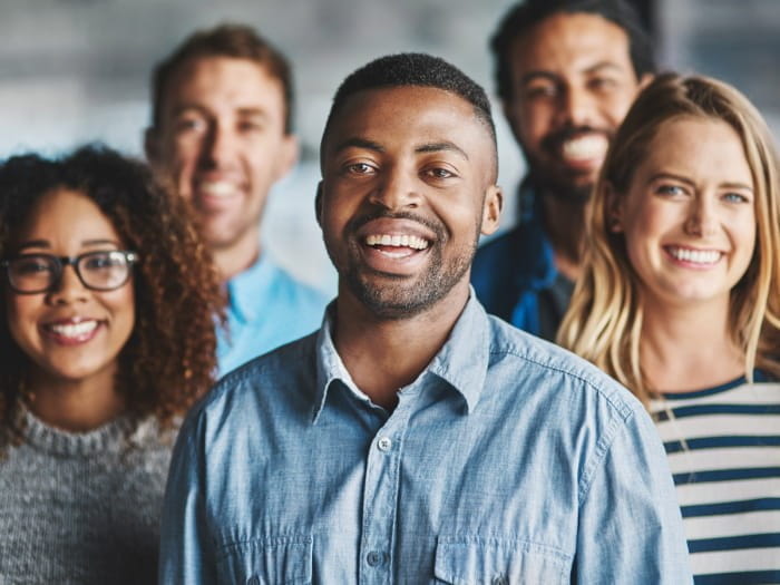 Group of people smiling