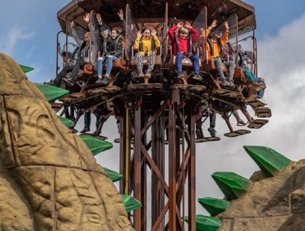 People on a ride at Merlin Chessington World of Adventures