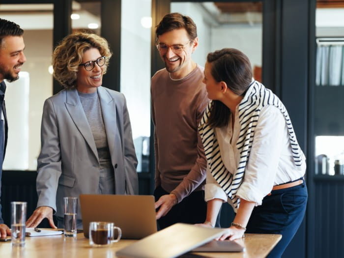 People standing in meeting