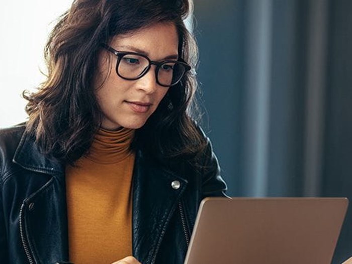 A person working at a laptop