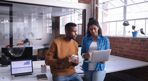 Two young people in an office