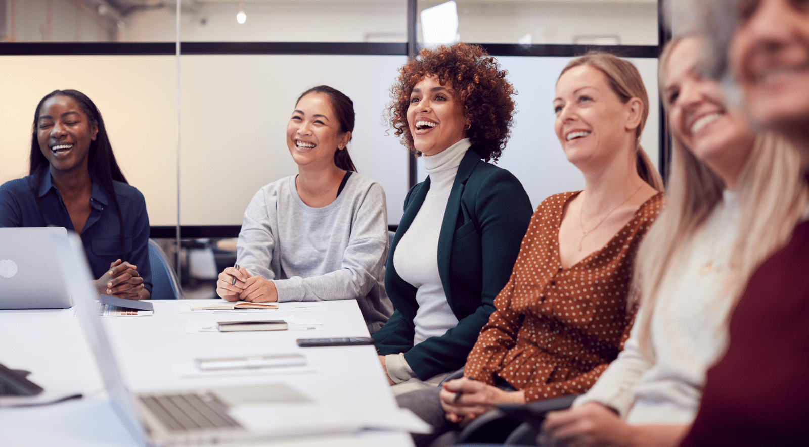 Group of smiling women