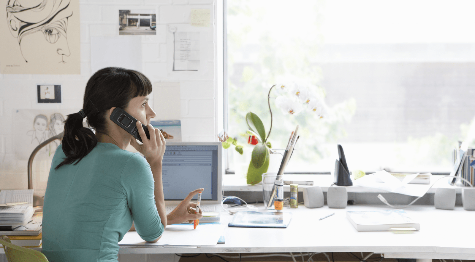 Woman working at desk