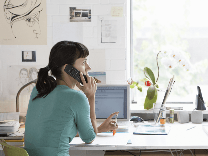 Woman working at desk
